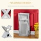 image 3 of PawHut Two Tier Plush Folding Cat Tree Tower with Scratching Post Grey