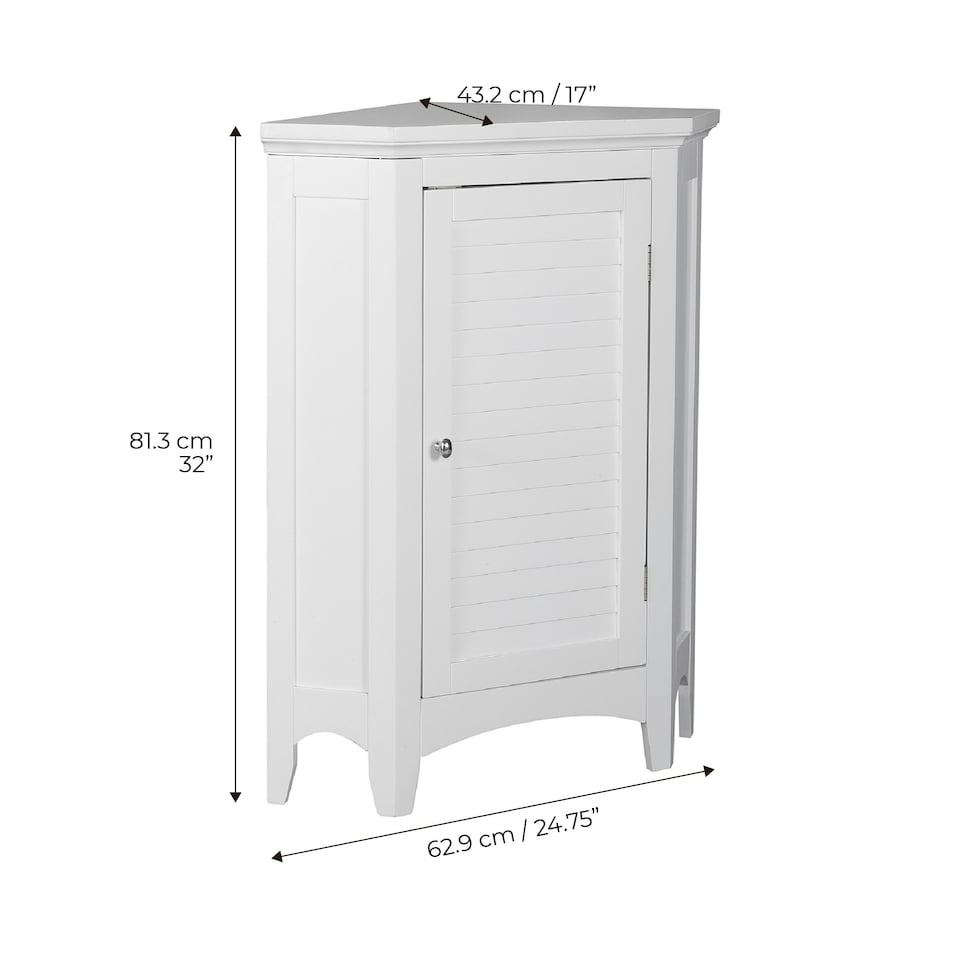 image 1 of Teamson Home Wooden Bathroom Corner Cabinet Standing White
