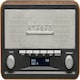 image 2 of Vintage Style Stereo DAB/DAB+ & FM Radio – Grey Wood Cabinet, Bluetooth, Clock Radio Alarm, AUX IN for Smart Phone/Tablet / MP3 Player – Mains or Battery