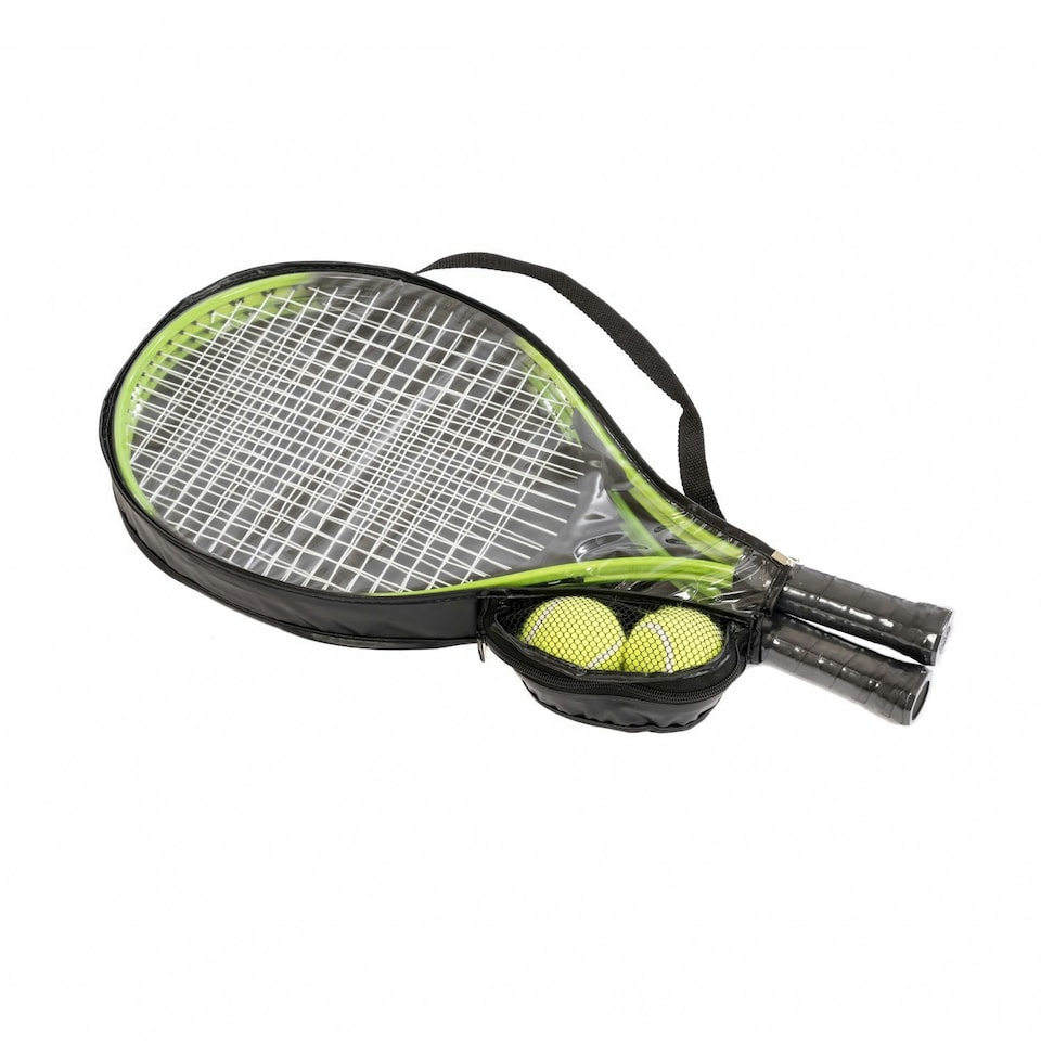image 1 of Oypla 2 Player Junior Tennis Set with 23" Aluminium Rackets, Balls & Carry Bag