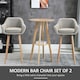 image 3 of HOMCOM 2 PCs Upholstered Bucket Seat Bar Stools w/ Solid Wood Legs Beige