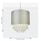 image 1 of First Choice Lighting Sparkle Grey Faux Silk Jewelled Easy Fit Light Shade Grey | Clear