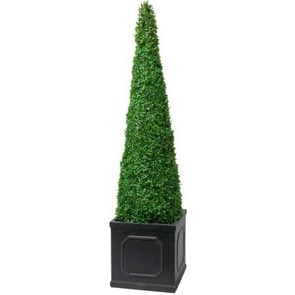 image 1 of Primrose XL Artificial Topiary Buxus Cone Obelisk Tree 140cm