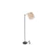 image 6 of Black Floor Standing Lamp Reading Light & Linen Fabric Lampshade - Includes Bulb | Black