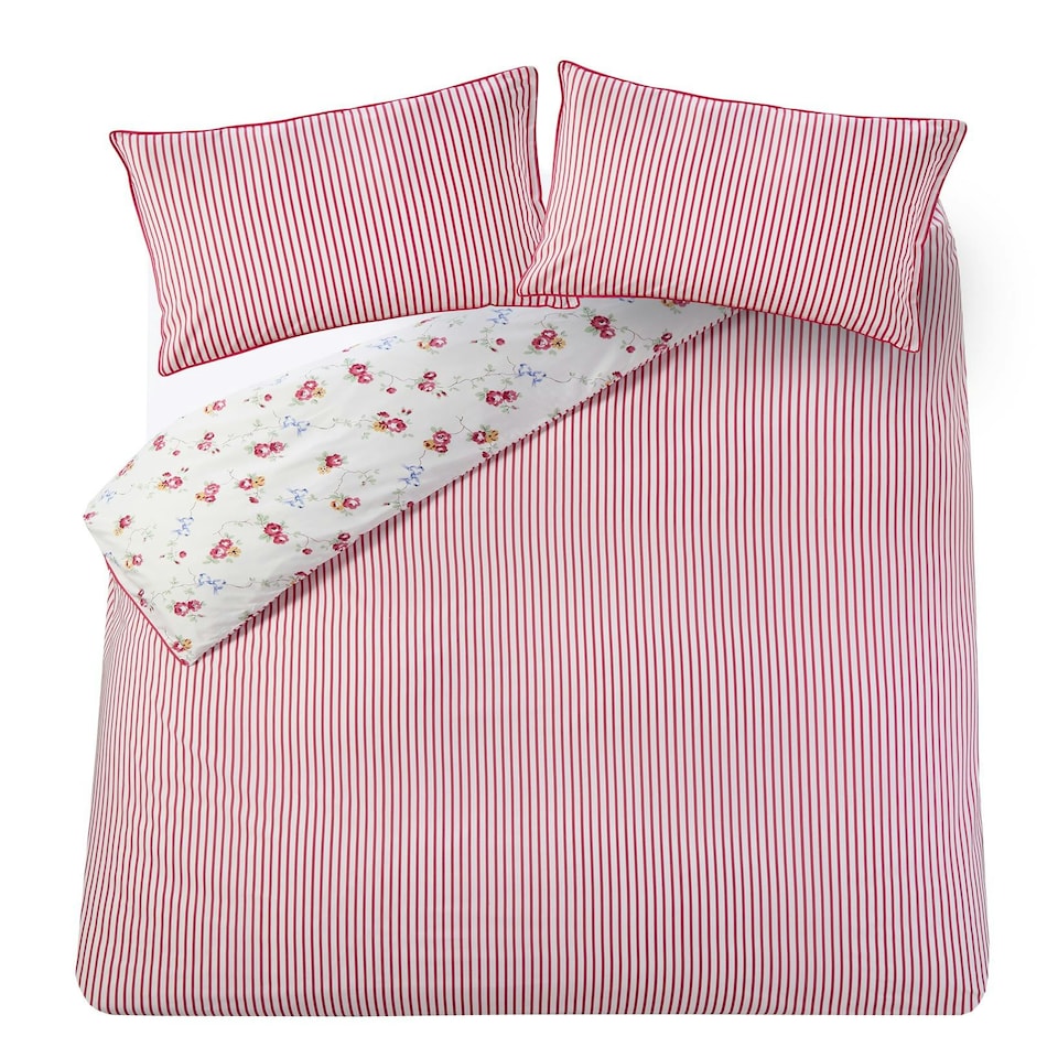 image 1 of Cath Kidston Rose and Bows Duvet Cover Set - Multi Red | King