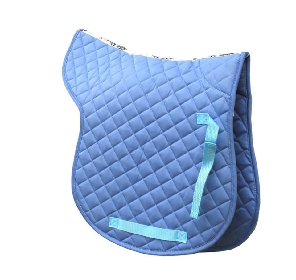 image 1 of Rhinegold Cotton Quilted Numnah Blue | Size: Cob
Colour: Sky Blue