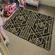 image 4 of golden lined shape (Rug) Black | Large: 140x200cm