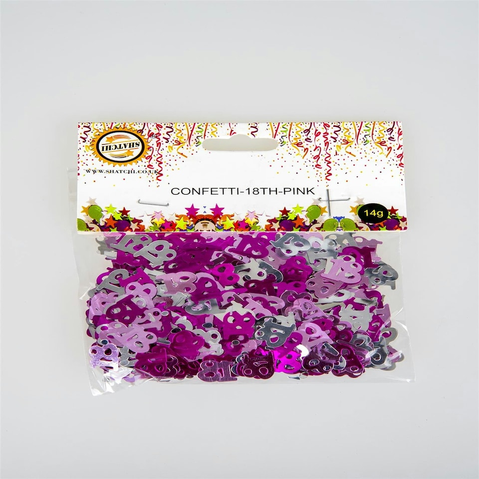 image 1 of 14g Pink Happy 18th Birthday Confetti