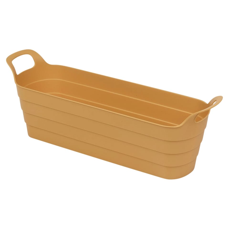 image 1 of Herb Pots with Handles Plastic Flexi Planter Flower Box Indoor Outdoor Patio Troughs | Yellow | 4 Pcs Yellow
