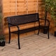 image 1 of Garden Vida 3 Seater Steel Garden Bench Outdoor Patio Seating, Lattice