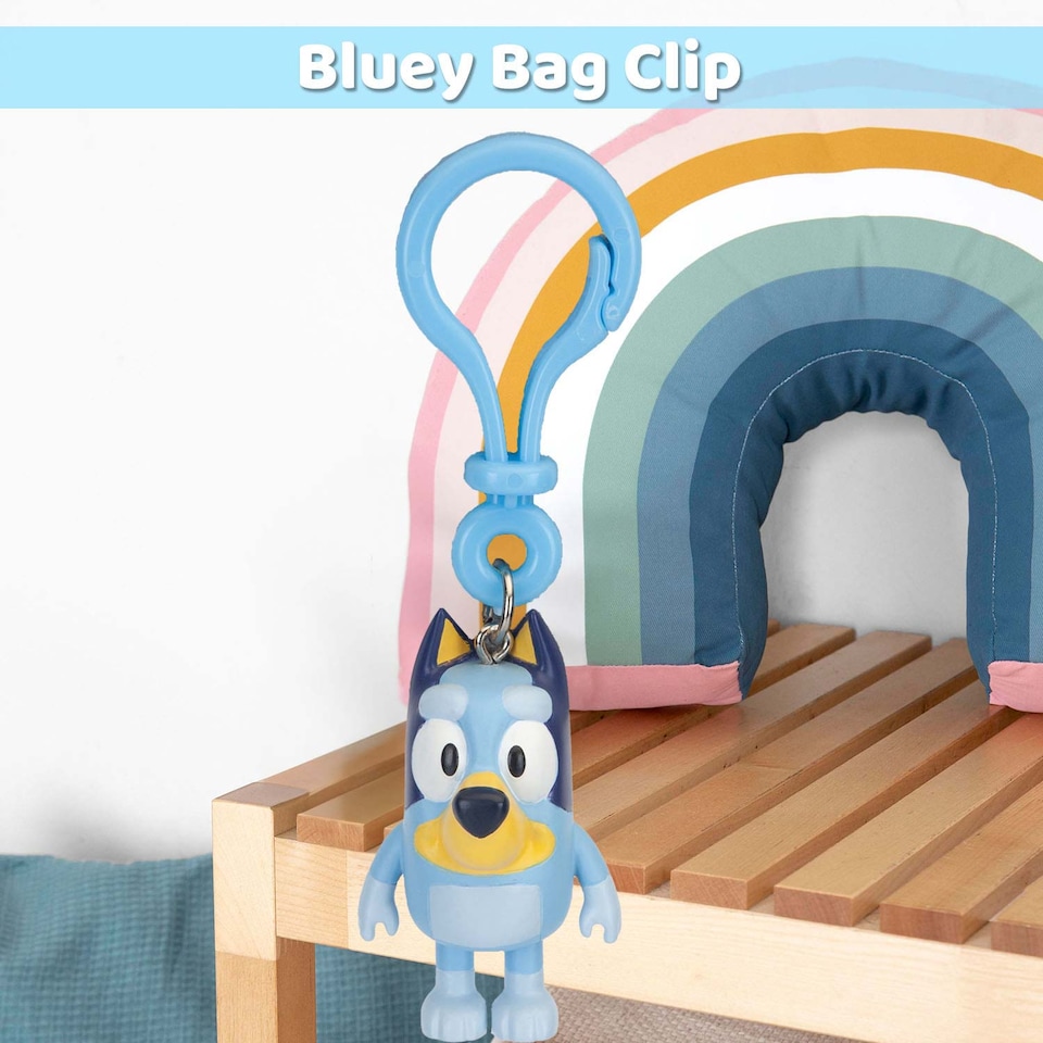 image 1 of PMS Bluey Bag Clip Plush 5.5cm x 3cm - Soft Blue Keychain Accessory