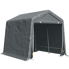 Outsunny Garden Storage Tent Bike Shed with Zipper Doors, Grey