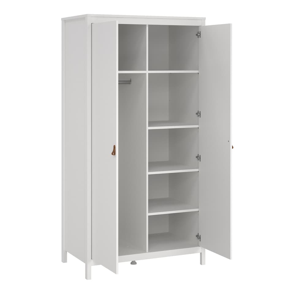 image 1 of Barcelona Wardrobe with 2 Doors in White