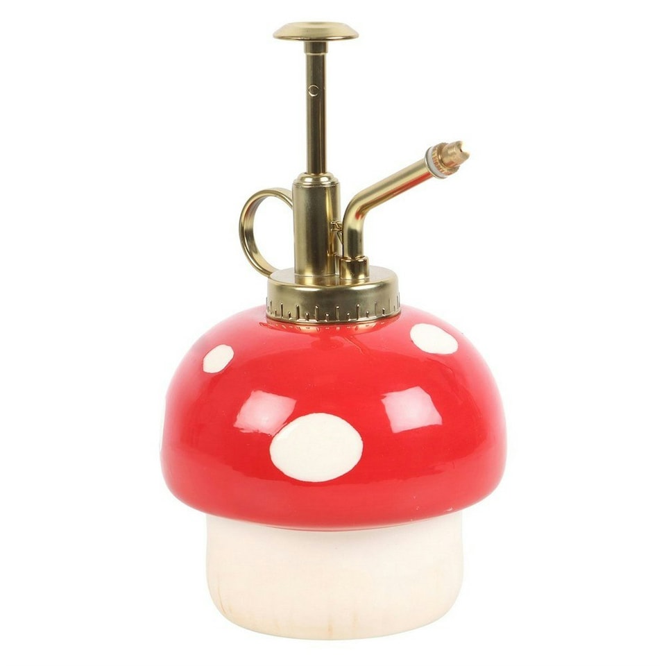 image 1 of Something Different Enchanted Forest Mushroom Plant Mister - Red/White/Gold - One Size