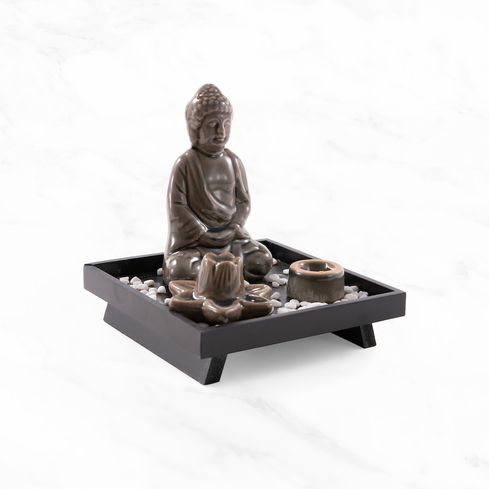 image 1 of Myga Candle & Incense Holder - Buddha | Brown