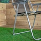 image 9 of 4 x Foldable Garden Chairs Fixed position garden chairs with grey frame and black fabric | Grey | Grey