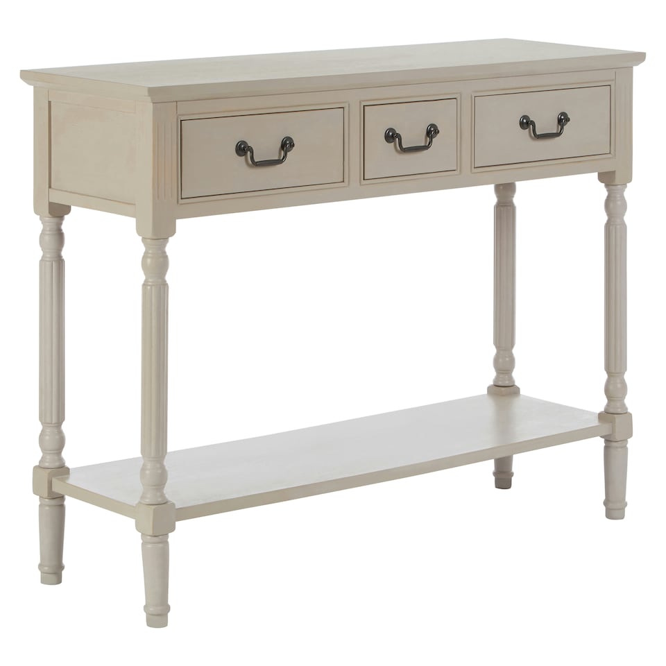 image 1 of Interiors by Premier Grey Console Table for Hallway, Pine Wood  Wood Table for Home Décor with 3 drawers Grey