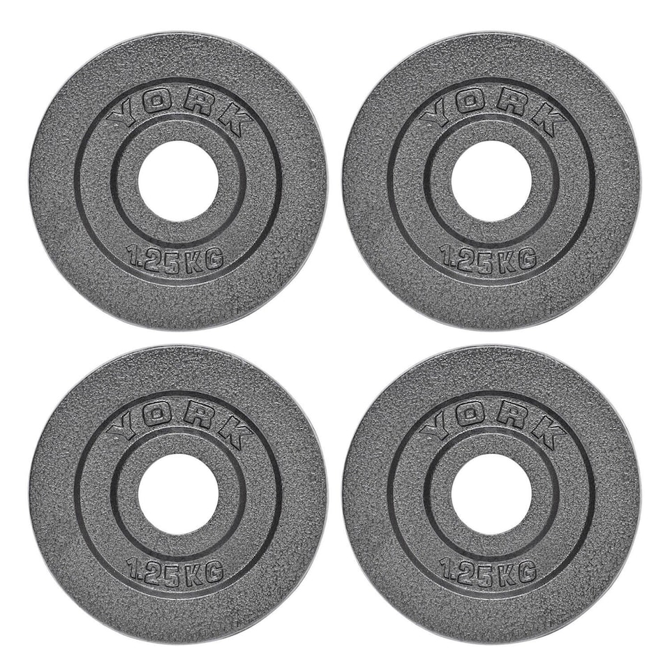 York Olympic Hammertone Cast Iron Weight Plates 4 x 1.25kg