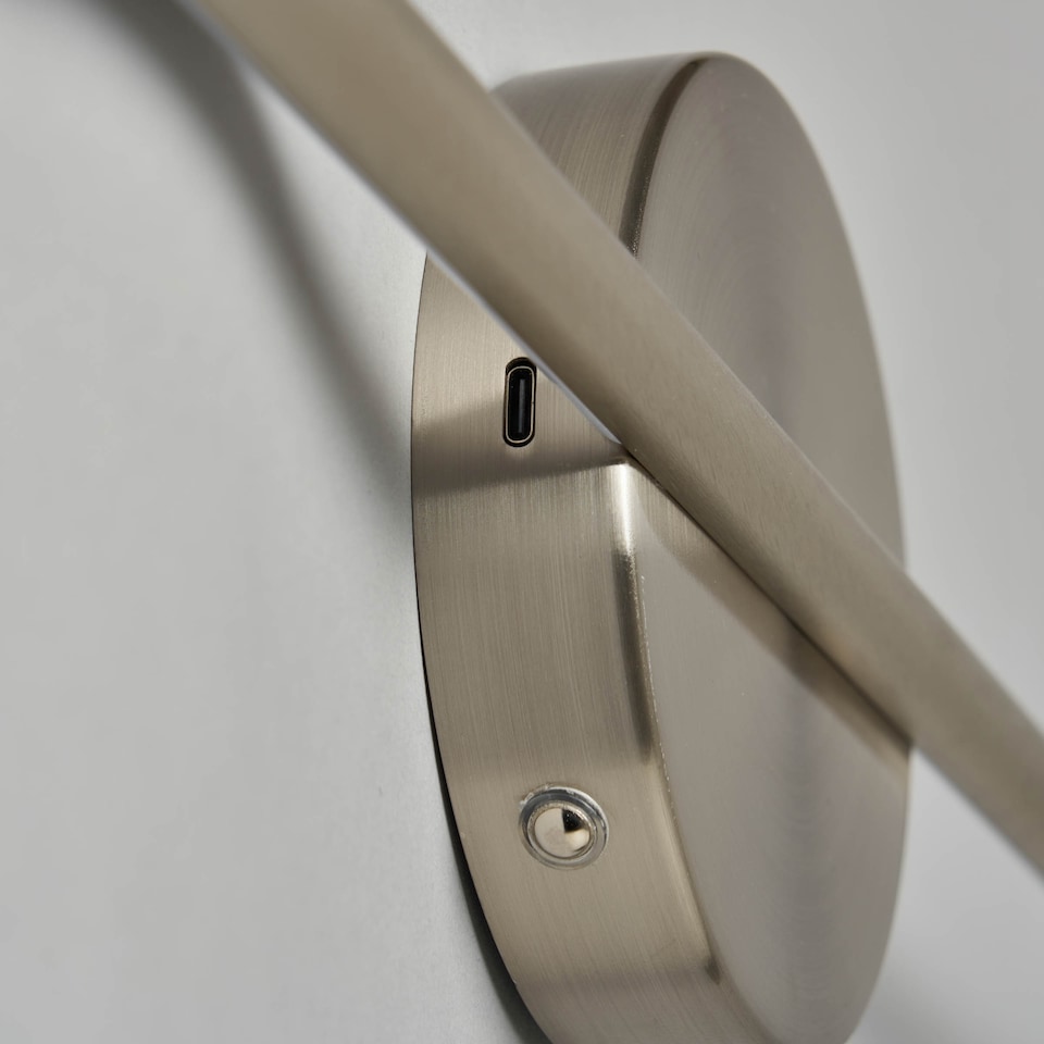 image 1 of BHS Rosanna Rechargeable Wall Light | Silver | Nickel | 1