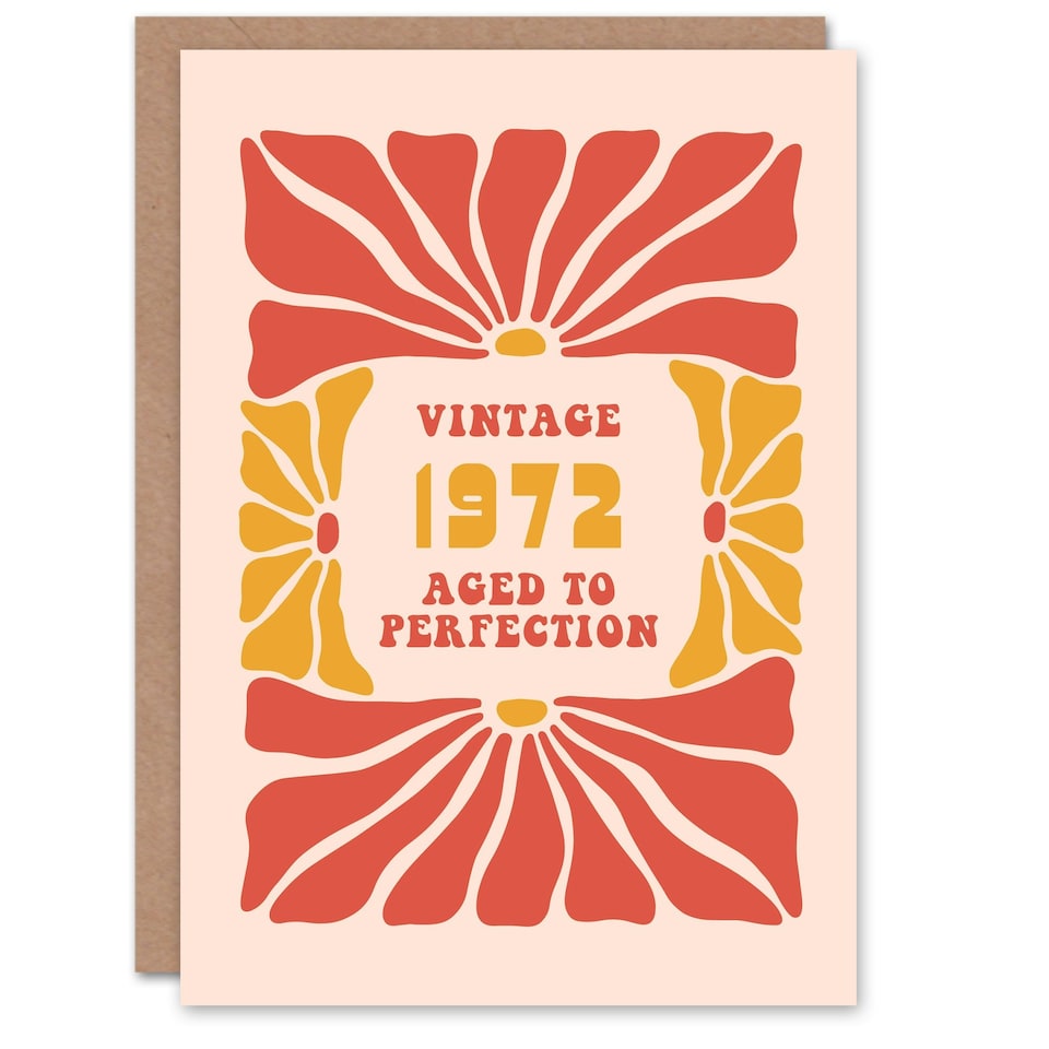 image 1 of Vintage Retro For Her Flower 60s Born 1972 Aged 53 Years Old 53rd Birthday Card