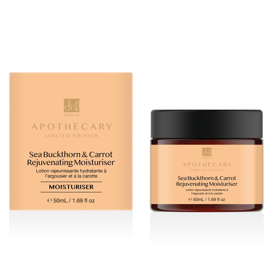 image 1 of Dr Botanicals Seabuckthorn & Carrot Anti-Ageing Rejuvenating Moisturiser 50ml x 2 Duo Set