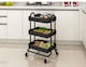 image 8 of Levede 3 Tiers Kitchen Trolley Cart | Black | Black