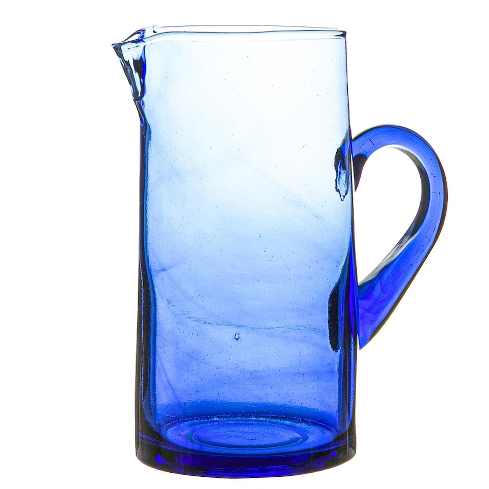image 1 of Nicola Spring Jebel Recycled Glass Jug - 1 Litre - Blue