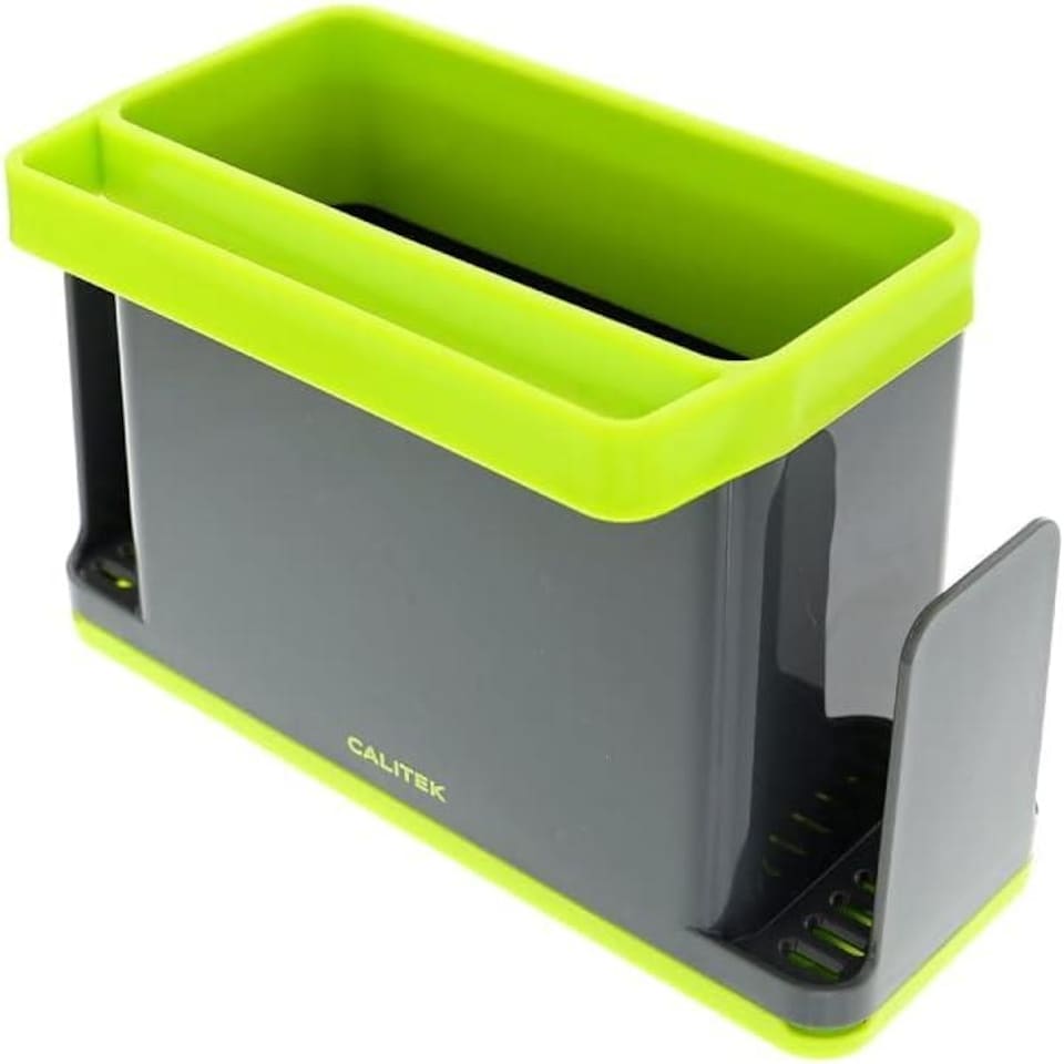 image 1 of CALITEK Sink Caddy Washing Up Storage Tidy with Removable Drip Tray Green