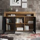 image 4 of Sideboard TV Unit TV Stand Oak Black Storage Cabinet Media Console Cupboard 155cm