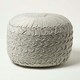 image 1 of Homescapes Grace Pleated Velvet Grey Pouffe