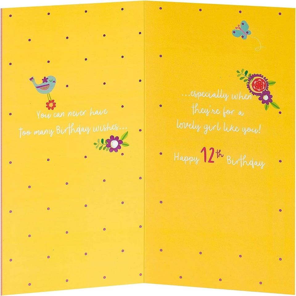 image 1 of Pretty Flower Design 12th Birthday Card