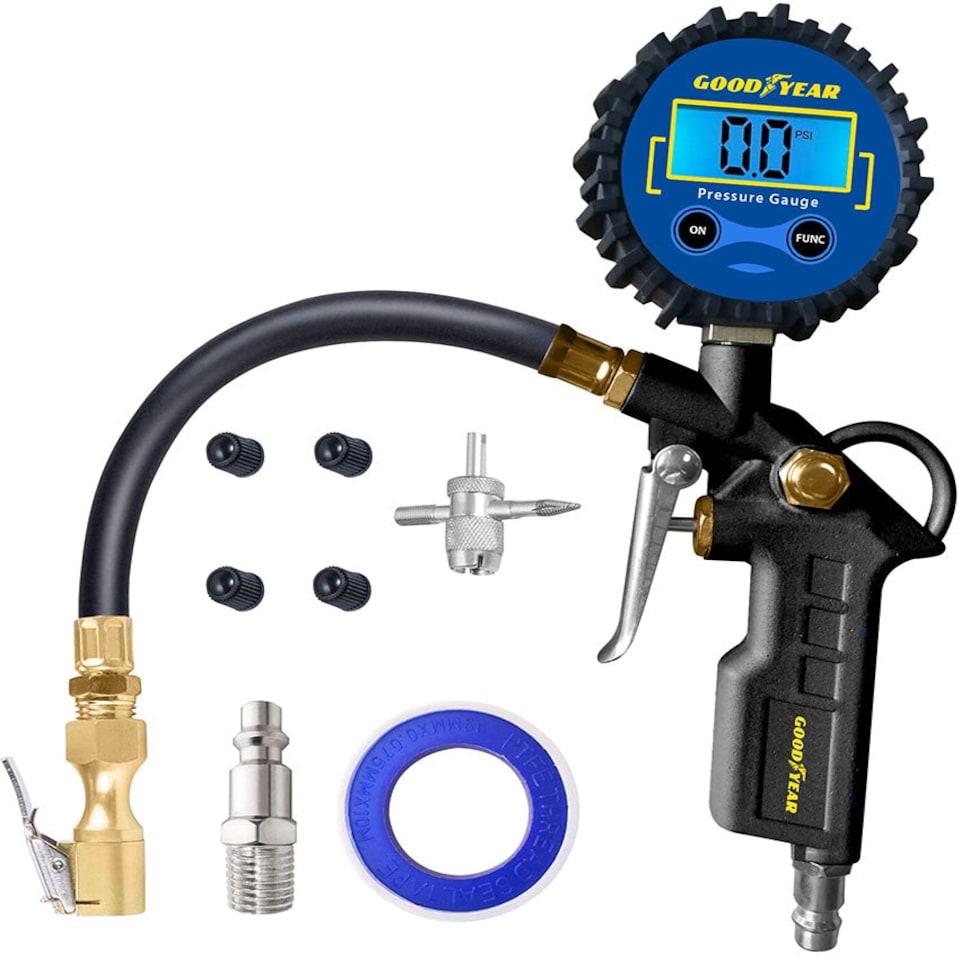 image 1 of Goodyear Tyre Inflator Air Gun with Digital Pressure Gauge for Air Compressors
