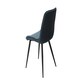 image 5 of Core Products Pair of Aspen Blue Cord Diamond Stitch Fabric Dining Chairs - Black Tapered Legs Blue