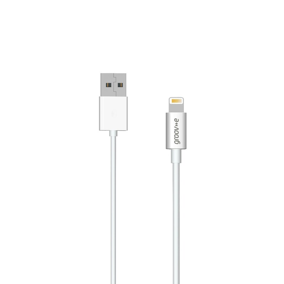 image 1 of Groov-e GVMA042WE MFI Lightning to USB-A Charging Cable 2M - White