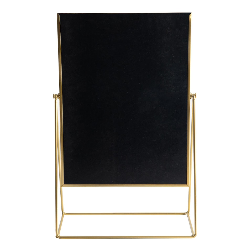 image 1 of Harbour Housewares 32 x 50cm Rectangle Makeup Mirror - Gold - Dressing Table Mirror Bathroom Mirror Vanity Mirror Tabletop Mirror | Gold | Gold | 50 x 32 x 16.5 CM | 1