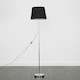 image 2 of ValueLights Charlie Chrome Floor Lamp Black Taper Shade 