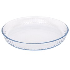 Argon Tableware Optical Round Glass Oven Dish - 32cm x 32cm | Clear | Clear | 32cm x 32cm
