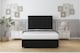 image 1 of Sloomy Kansas Black Plush Divan Bed With Mattress 2 Drawers Same Side With 26" Strutted Headboard 4'6 Double | Black | Black | Double | 1