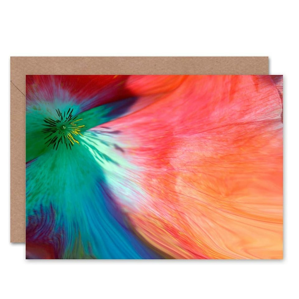 image 1 of Close Up Macro Flower Colourful Abstract Art Card