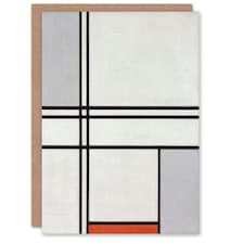 Piet Mondrian Art Card Composition No 1 Gray Red
