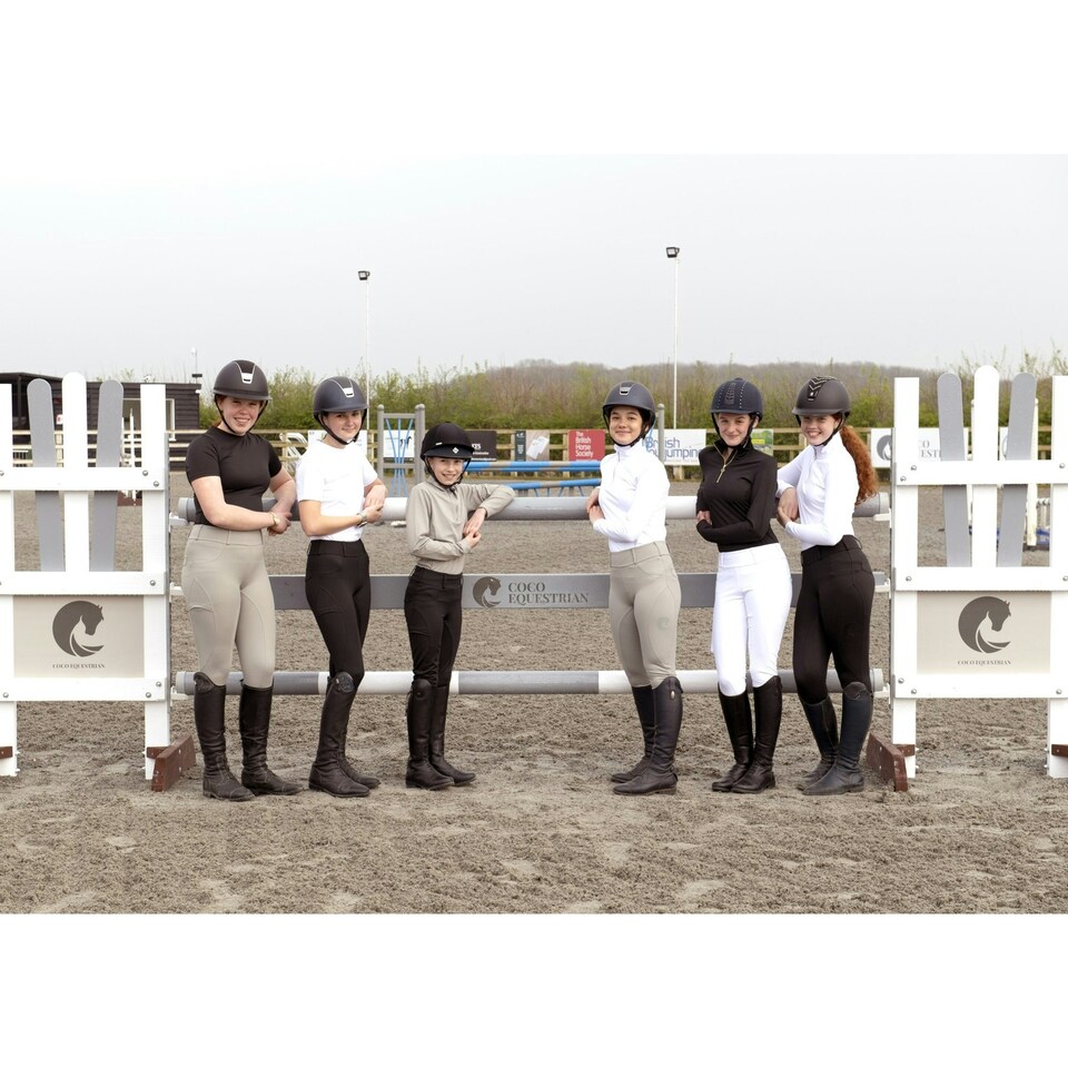 image 1 of Coco Equestrian Dark Grey Unisex Child Breathable Knee High Long Boot Horse Riding Socks - 1 Pair Grey