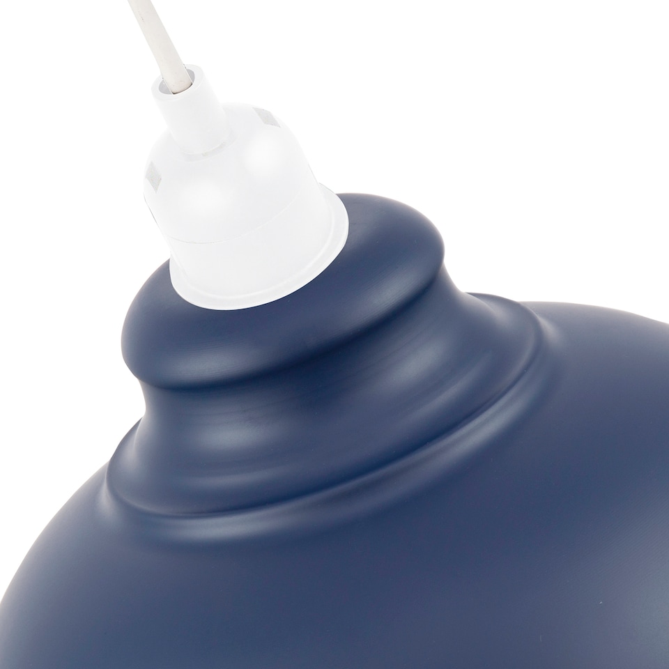 image 1 of Industrial and Modern Petal Design Navy Blue Metal Ceiling Pendant Light Shade | Blue