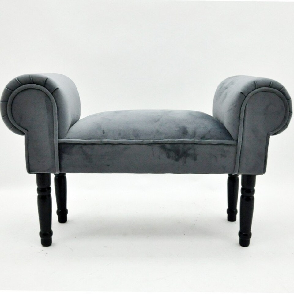 Window Seat Bench - Velvet - L30 x W86 x H52 cm - Grey Grey