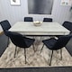 image 5 of Dining Table Set with 6 Chairs Dining Room and Kitchen table set of 6 Grey