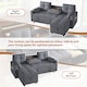 image 4 of FENCHILIN Sofa Bed with Pull-Out Sleeper Reversible Chaise Drop-Down Cup Holder Side Pockets Grey