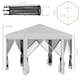 image 7 of Outsunny 3.2m Pop Up Gazebo Hexagonal Canopy Tent Outdoor w/Sidewalls Brown