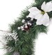 image 5 of Best Artificial 12ft White & Silver Decorated Christmas Garland with 100 Bright White battery lights