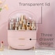 image 5 of Neo Pink Three Layer Cosmetic Makeup Vanity Beauty Storage Organiser Skincare Display Box Case Holder | Pink