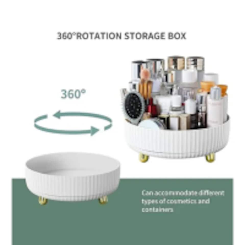 image 1 of 360 Rotating Storage Rack Turntable Organizer for Kitchen & Cosmetics