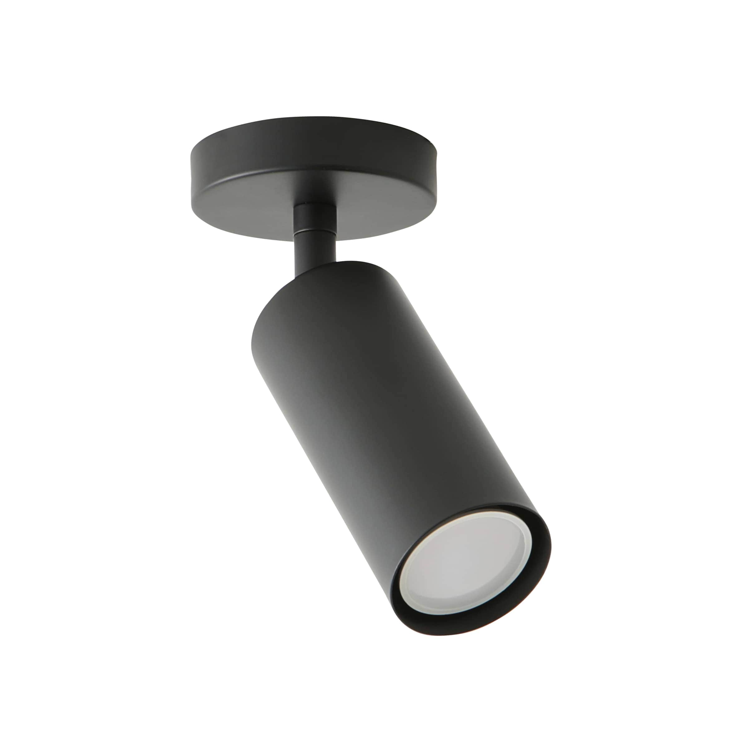 ValueLights Taylor Matte Adjustable Tube Spotlight Ceiling Light with Bulb in Black